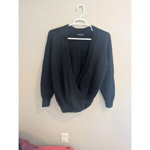 Softome 2xl Women's Surplice V-Neck Faux-Wrap Y2k Preppy Sweater